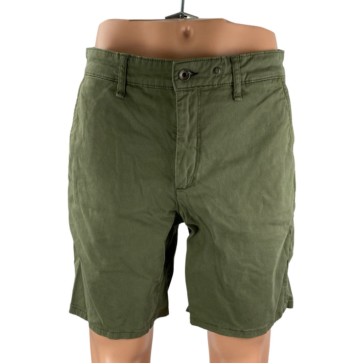 Rag & Bone Men's Army Green Mid Rise Straight Bermuda Chino Khaki Shorts Size 32