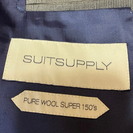 Suit Supply 100% Wool Men's Gray Long Sleeve Button Blazer Coat Suit Jacket 42