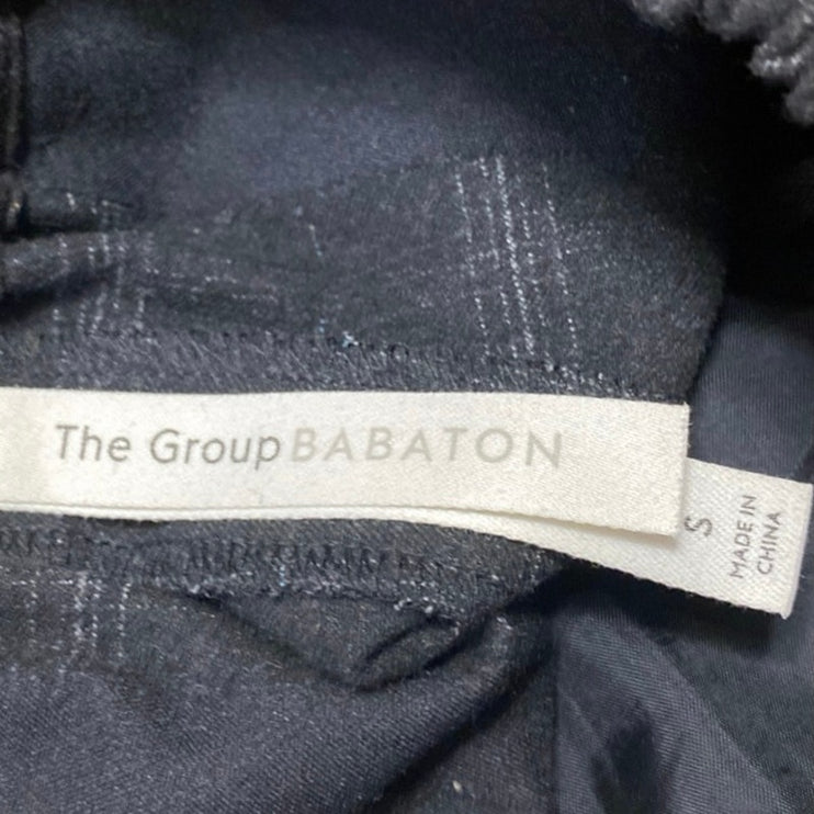 Aritzia Babaton The Group Women's Black Plaid High Rise Tapered Trousers Pants S