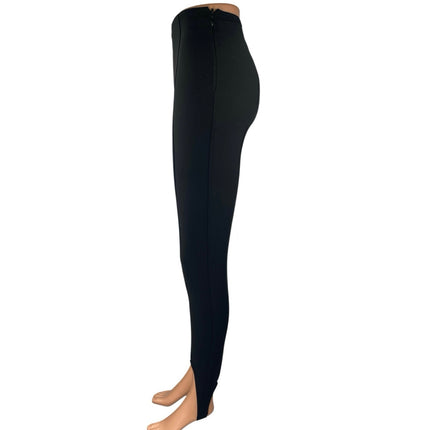 Zara Women's Black High Waisted Skinny Zipper Trousers Leggings Pants Size XS