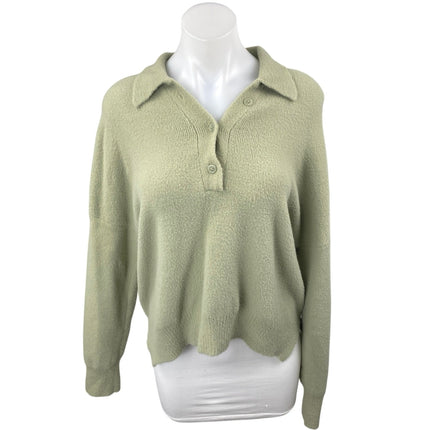 Abercrombie & Fitch Women's Green Long Sleeve Collared Polo Sweater Top Size S