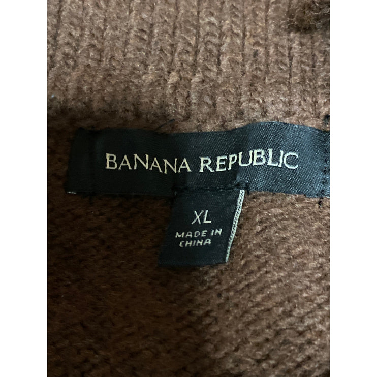 Banana Republic Brown Collared Long Sleeve Button Down Cardigan Sweater Top XL