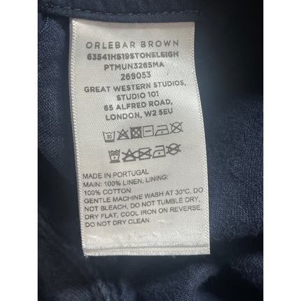 Orlebar Brown Men Blue High Rise Straight Leg Chino Khaki Trouser Pants Size 30