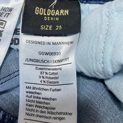 Goldgarn Jungbusch Women's Blue Mid Rise Medium Wash Skinny Denim Jeans Pants 25