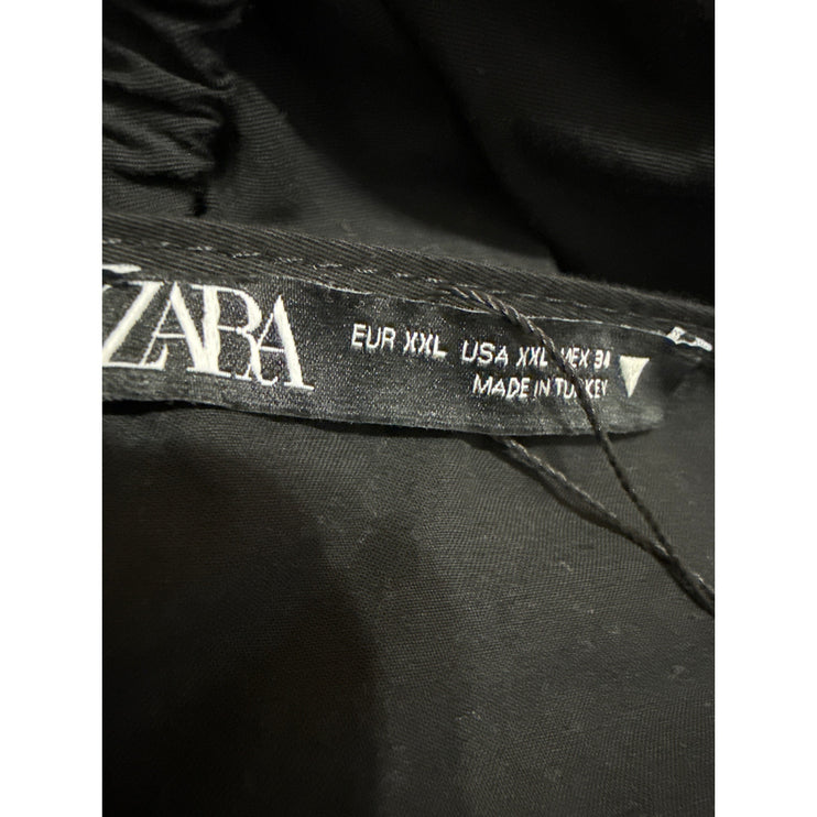 Zara Black Sleeveless V Neck Plunging Cut Out Waist A Line Maxi Dress Size XXL