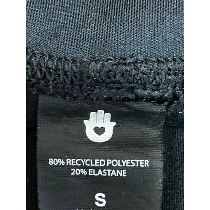 Spritual Gangster Black Rainbow Hearts High Rise Yoga Athletic Biker Shorts Sz S