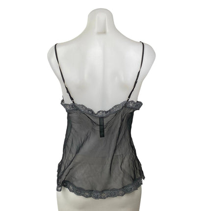 Skims Women's Black Lace Mesh Sheer Sleeveless Cami Camisole Slip Tank Top Sz M
