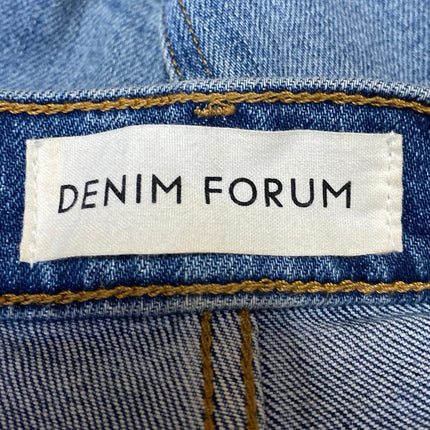 Aritzia Denim Forum The Arlo Blue High Rise Frayed Straight Denim Jeans Pants 24