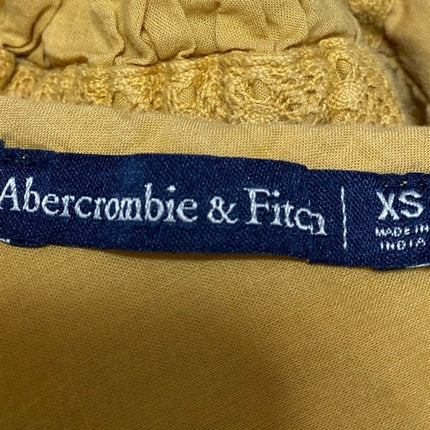 Abercrombie & Fitch Yellow Sleeveless Crochet Peplum Crop Blouse Tank Top Sz XS