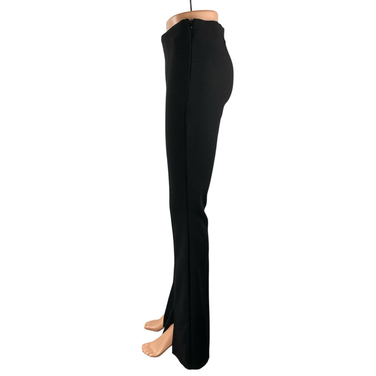 Zara Women's Black High Rise Flared Bootcut Slit Hem Trousers Dress Pants Size S