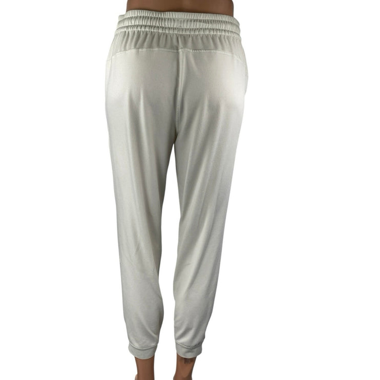 Lululemon Soft Jersey Classic Fit Women White Athletic Jogger Sweat Pants Size 6