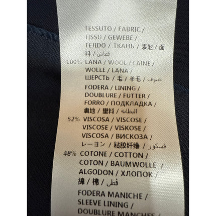 Stella McCartney Blue Gold Long Sleeve Double Breasted Blazer Coat Jacket Sz 14