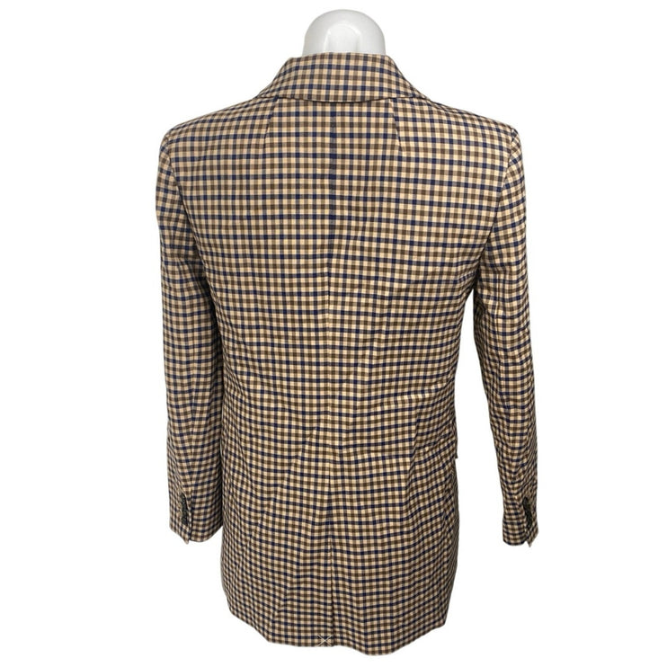 J.Crew Alfie Multicolor Italian Wool Checkered Plaid Blazer Coat Jacket Size 0