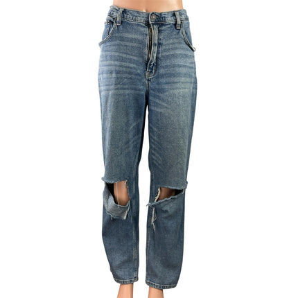 Abercrombie & Fitch 90s Straight Distressed Ultra High Rise Denim Jeans Pants 32