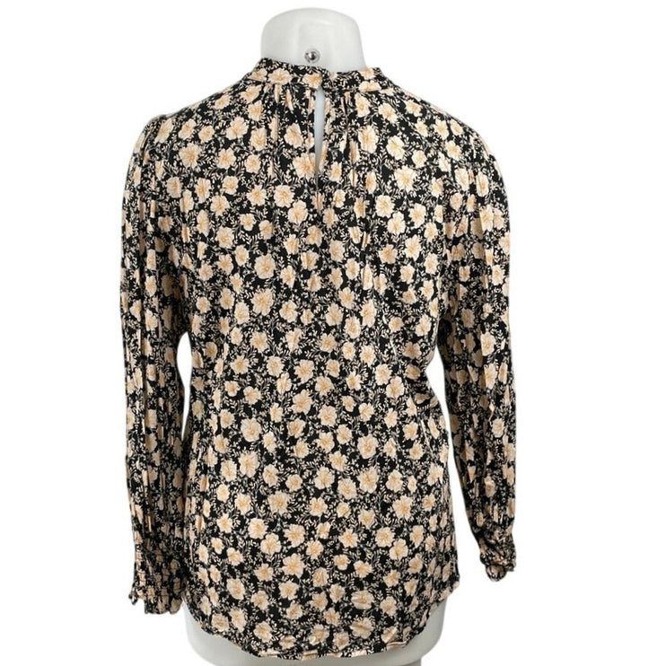 Who What Wear Gardenia Garden Floral Ruffle Mock Neck Long Sleeve Blouse Top 3X