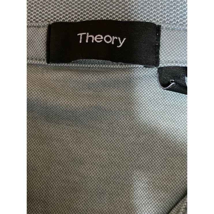Theory Men's Gray Short Sleeve Collared Performance Golf Polo Shirt Top Size M