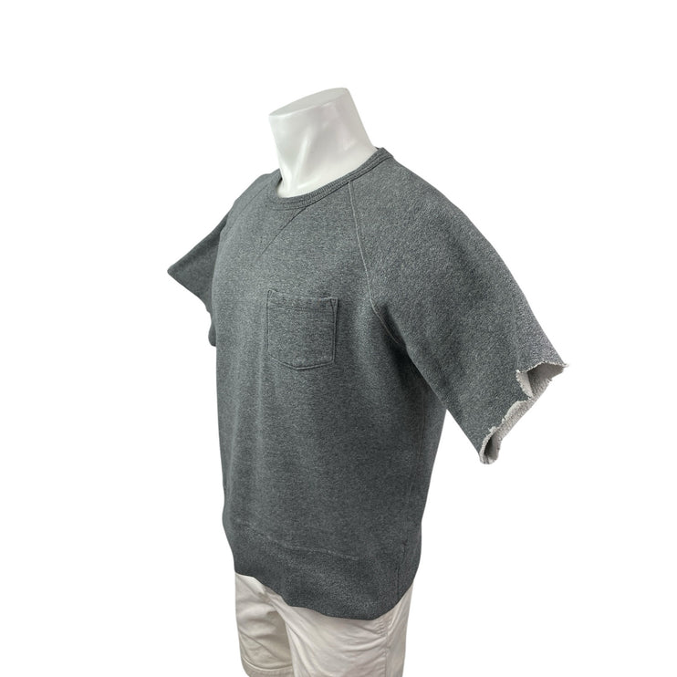 Champion Men's Gray Fleece Lined Pocket Shirt Sleeve Crew T Shirt Tee Top Size L