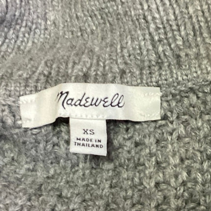 Madewell Gray Wool Waffle Knit Collar Long Sleeve Pullover Henley Sweater Top XS