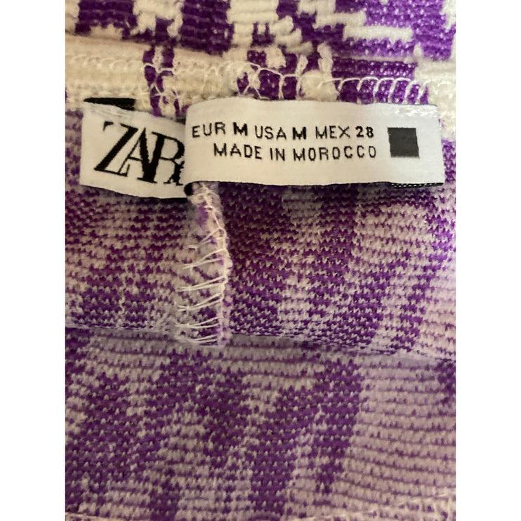 Zara Women's Purple Floral Paisley V Neck Sleeveless Mini Cami Tank Slip Dress M