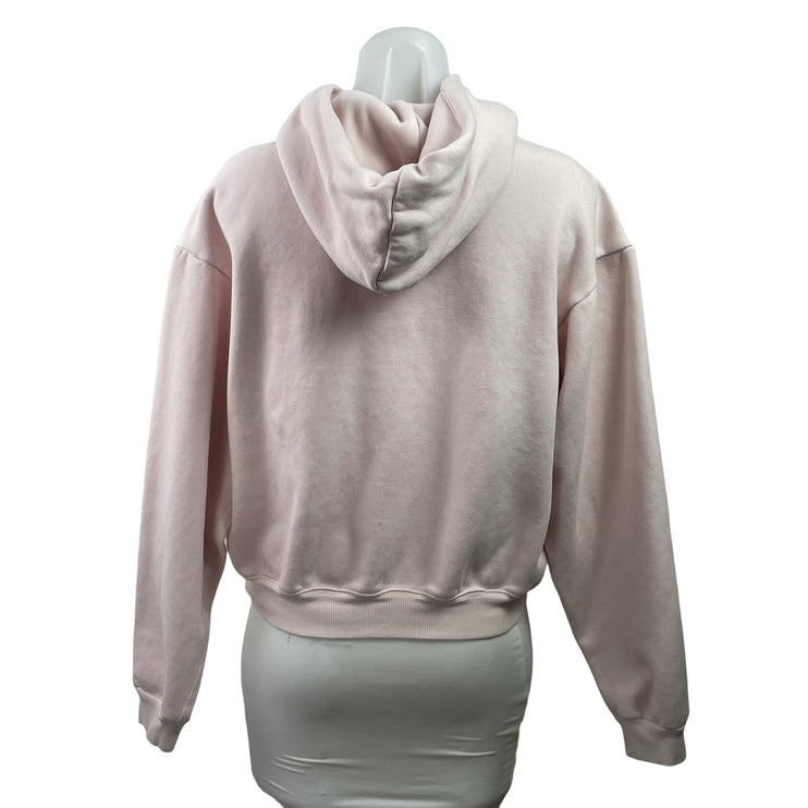 Skims Women's Pink Fleece Hoodie Hoaded Full Zip Long Sleeve Sweatshirt Top S