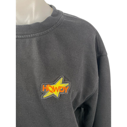 Howdy Space Program Black Logo Crew Neck Long Sleeve Sweater Sweatshirt Top S