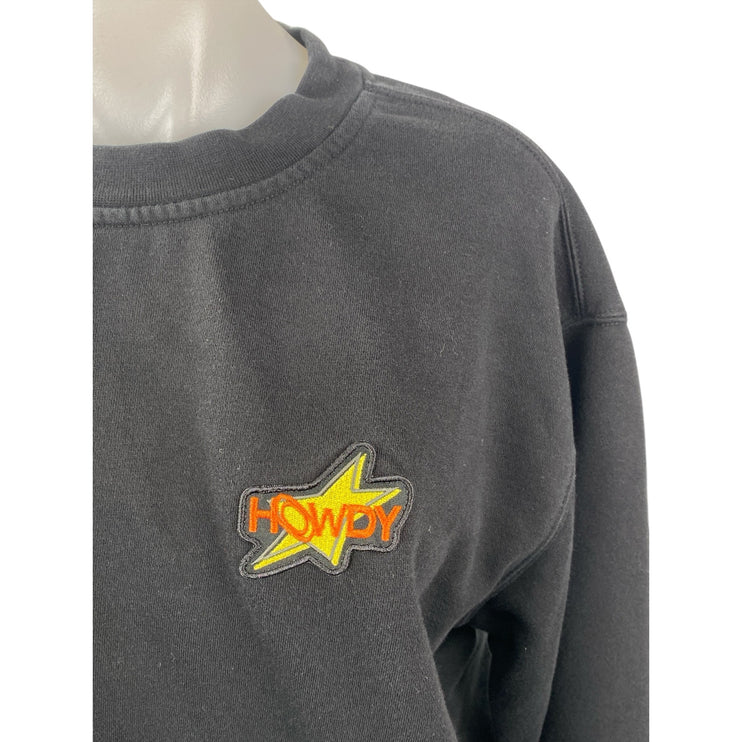 Howdy Space Program Black Logo Crew Neck Long Sleeve Sweater Sweatshirt Top S