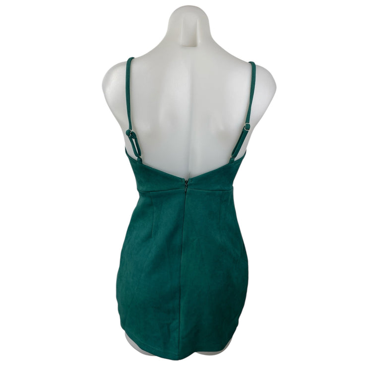 Superdown Green Sleeveless V Neck Cami Camisole Tank Mini Sheath Dress Size S