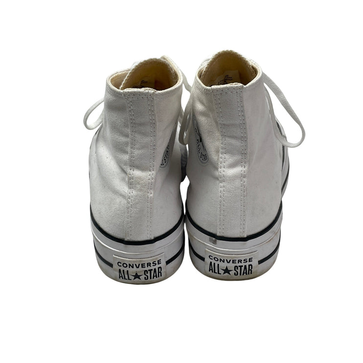 Converse Chuck Taylor All Star Hi Platform Womens White Black Lace Up Sneakers 8