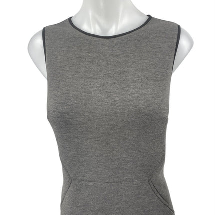 Andrew Marc Gray Sleeveless Scuba Slim Fit Zipper Mini Shift Tank Dress Size 8