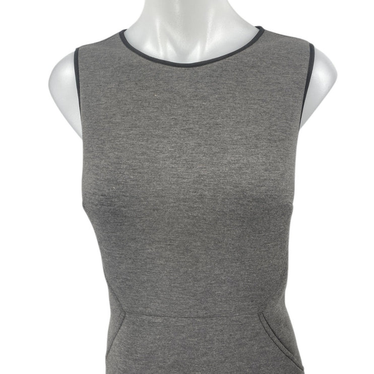 Andrew Marc Gray Sleeveless Scuba Slim Fit Zipper Mini Shift Tank Dress Size 8