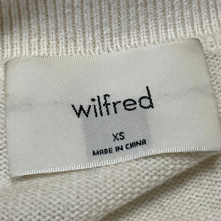 Aritzia Wilfred Women's Cream Wool Knit Long Sleeve Polo Sweatshirt Sweater XS