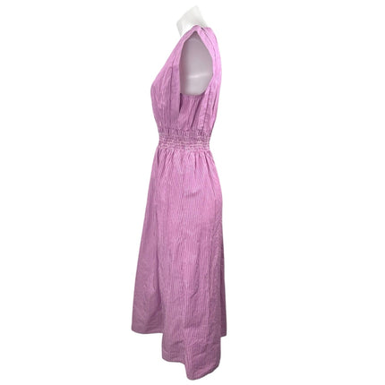 NEW Ann Taylor LOFT Purple Striped Y2k Sleeveless Fit & Flare Midi Dress Size MP