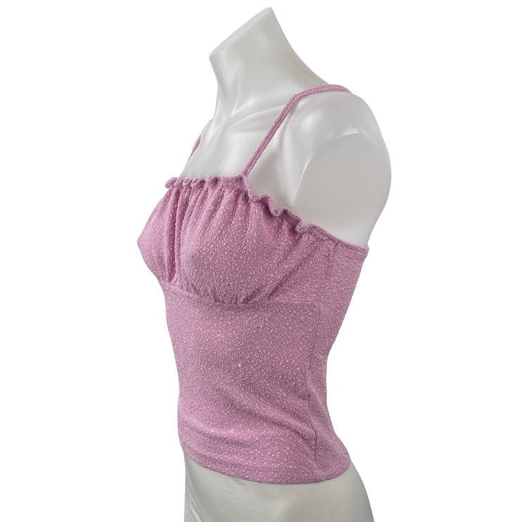 Urban Outfitters August Pink Smocked Sleeveless Cami Camisole Tank Top Size S