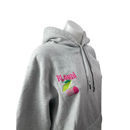 Blondi Women's Gray Fleece Embroidered Long Sleeve Hoodie Sweatshirt Top Size L