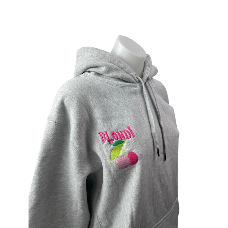 Blondi Women's Gray Fleece Embroidered Long Sleeve Hoodie Sweatshirt Top Size L