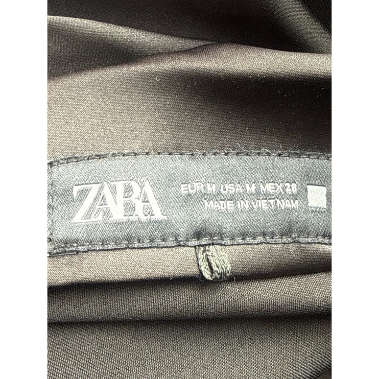 Zara Women's Black Silky Satin High Waisted Maxi Straight A-Line Slip Skirt Sz M