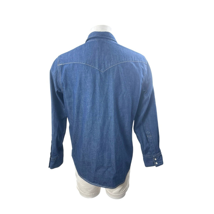 Levi's Men Blue Standard Fit Long Sleeve Button Down Denim Jean Shirt Top Size L