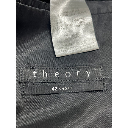 Theory Black Wool Long Sleeve Blazer Coat Jacket Straight Dress Pants Set 42/34