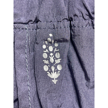 Free People Way Home Purple High Rise Smocked Wide Activewear Sports Shorts Sz L