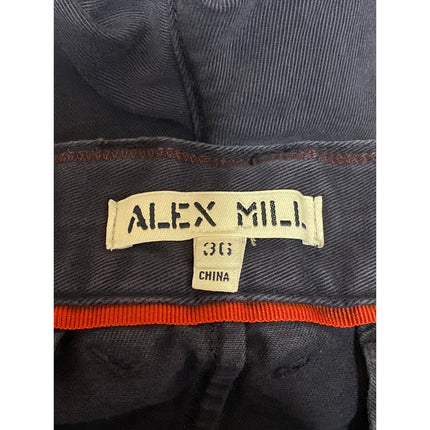 Alex Mill Men's Navy Blue High Waist Straight Leg Cotton Khaki Chino Shorts 36