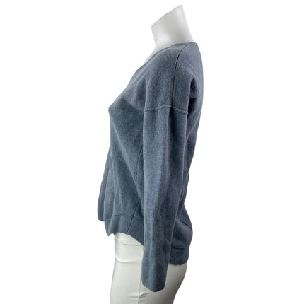 Jigsaw Women's Blue Wool Cashmere Knit Long Sleeve V Neck Sweater Top Size S