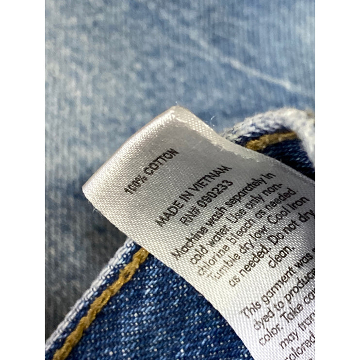 Pacsun Blue Ultra High Rise Frayed Hem Wide Leg Vintage Denim Jeans Shorts Sz 28