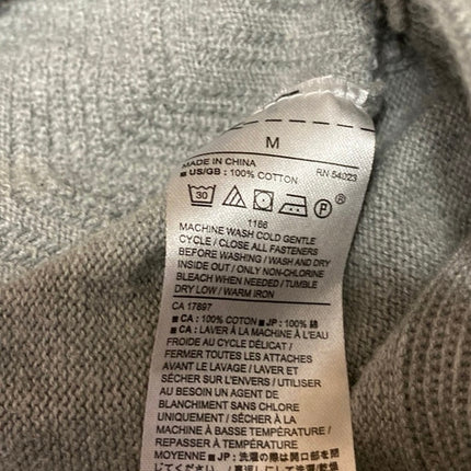 Banana Republic Gray Chevron Long Sleeve Zip Up Cardigan Sweater Top Size M