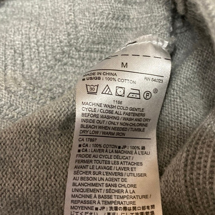 Banana Republic Gray Chevron Long Sleeve Zip Up Cardigan Sweater Top Size M