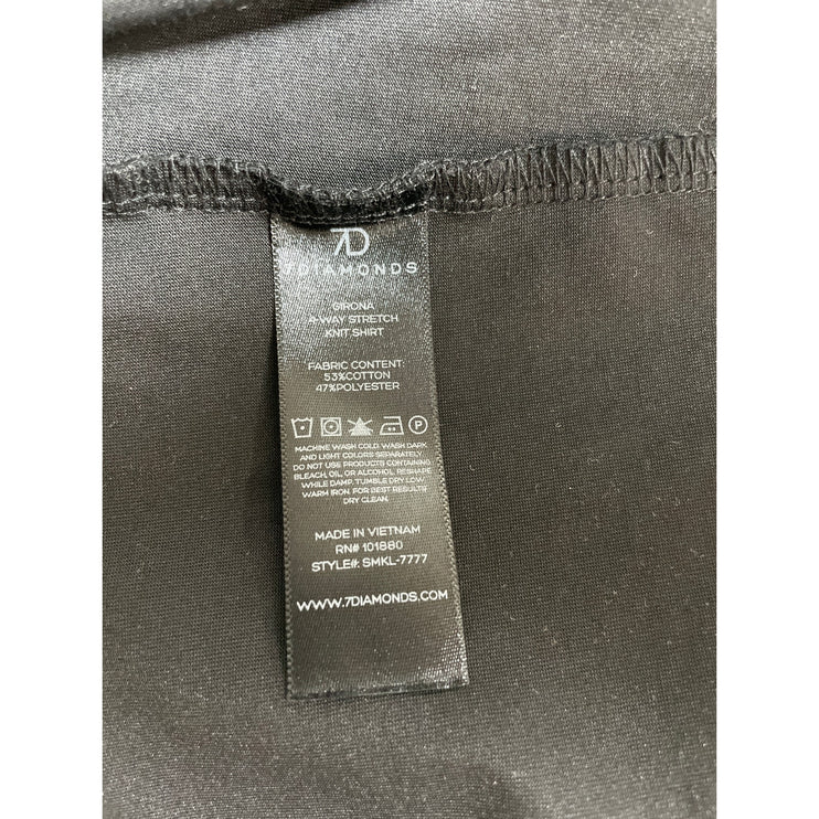 7 Diamonds Girona Men's Black Long Sleeve Textured Button Down Shirt Top Size M