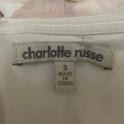 Charlotte Russe White Floral Strapless Sleeveless Tube Jumpsuit Romper Shorts S