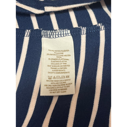 Free People Blue White Striped Embroidered Long Sleeve Fit & Flare Mini Dress XS