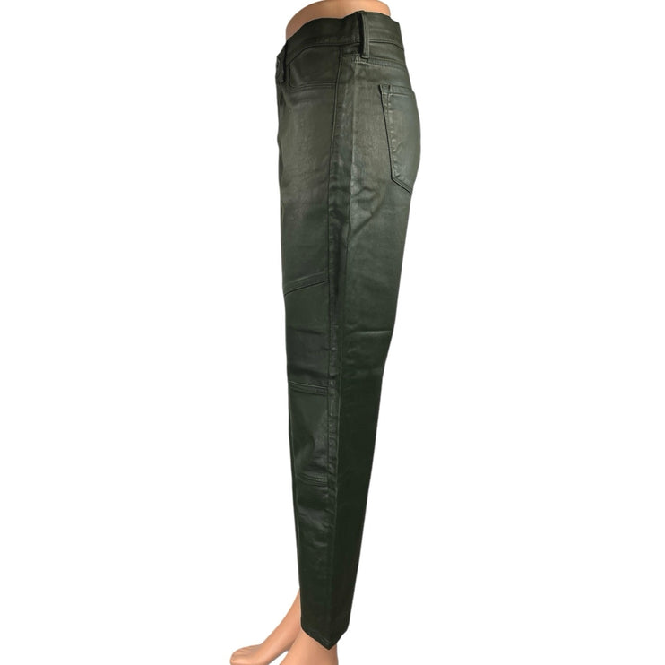 Banana Republic Black Faux Vegan Leather Skinny Mid Rise Trousers Pants Size 29