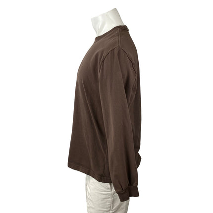 Madewell Men's Brown Crew Neck Long Sleeve Golf Basic T Shirt Tee Top Size L