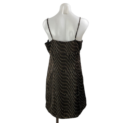 Banana Republic Black Brown Sleeveless Abstract Cami Tank Mini Dress Size 10